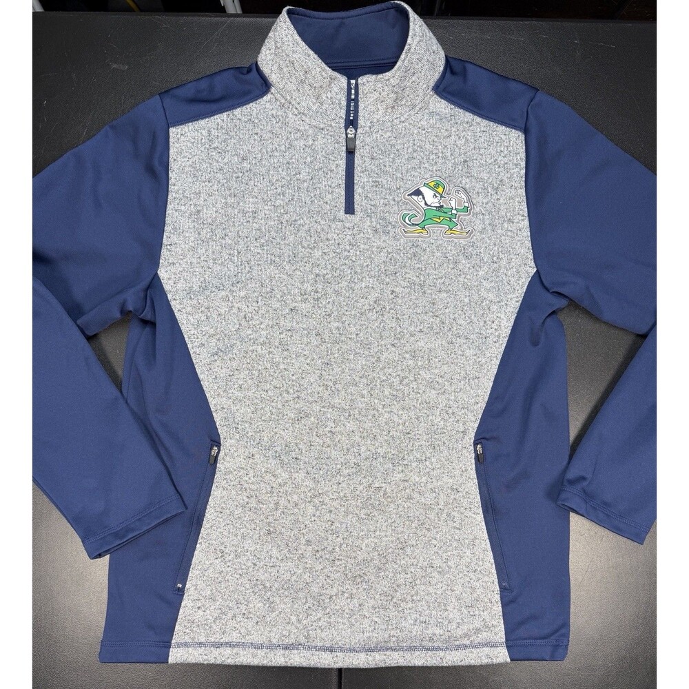 Notre Dame Fighting Irish Mens 1/4 Zip Pullover Size Large Box Seat Clothing Co
